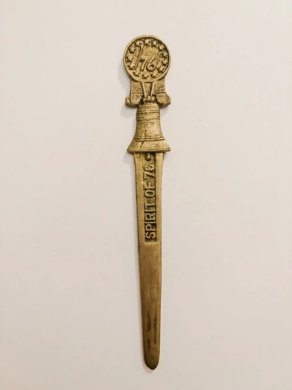 🔔 Vintage “Spirit of ’76” American Bicentennial Brass-tone letter opener